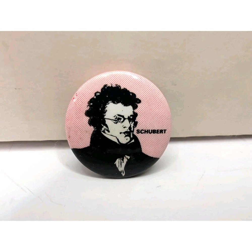 Franz Schubert Austrian Classical Music Composer Vintage 1" Pinback Button 80s